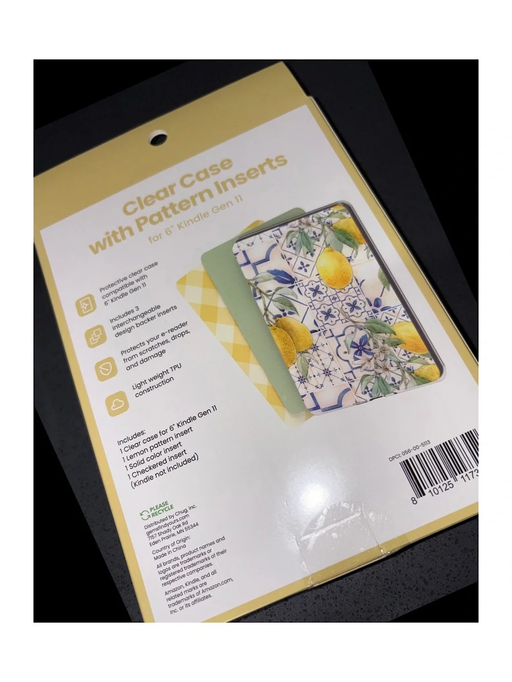 Kindle 6” (11th Gen) Clear Case + Pattern Inserts